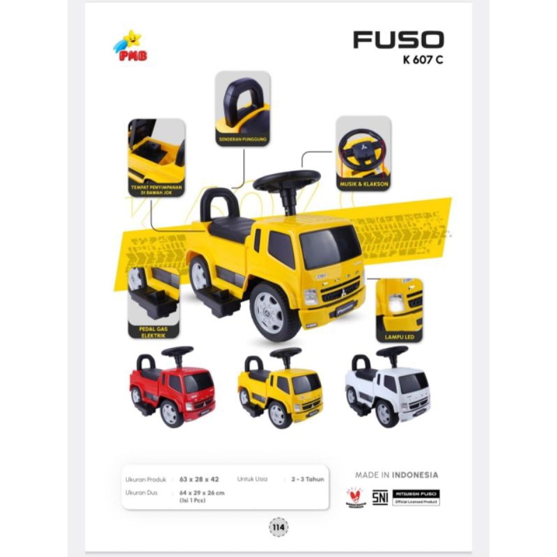 MAINAN ANAK MOBIL AKI MITSUBISHI FUSO K607C TOLOCAR