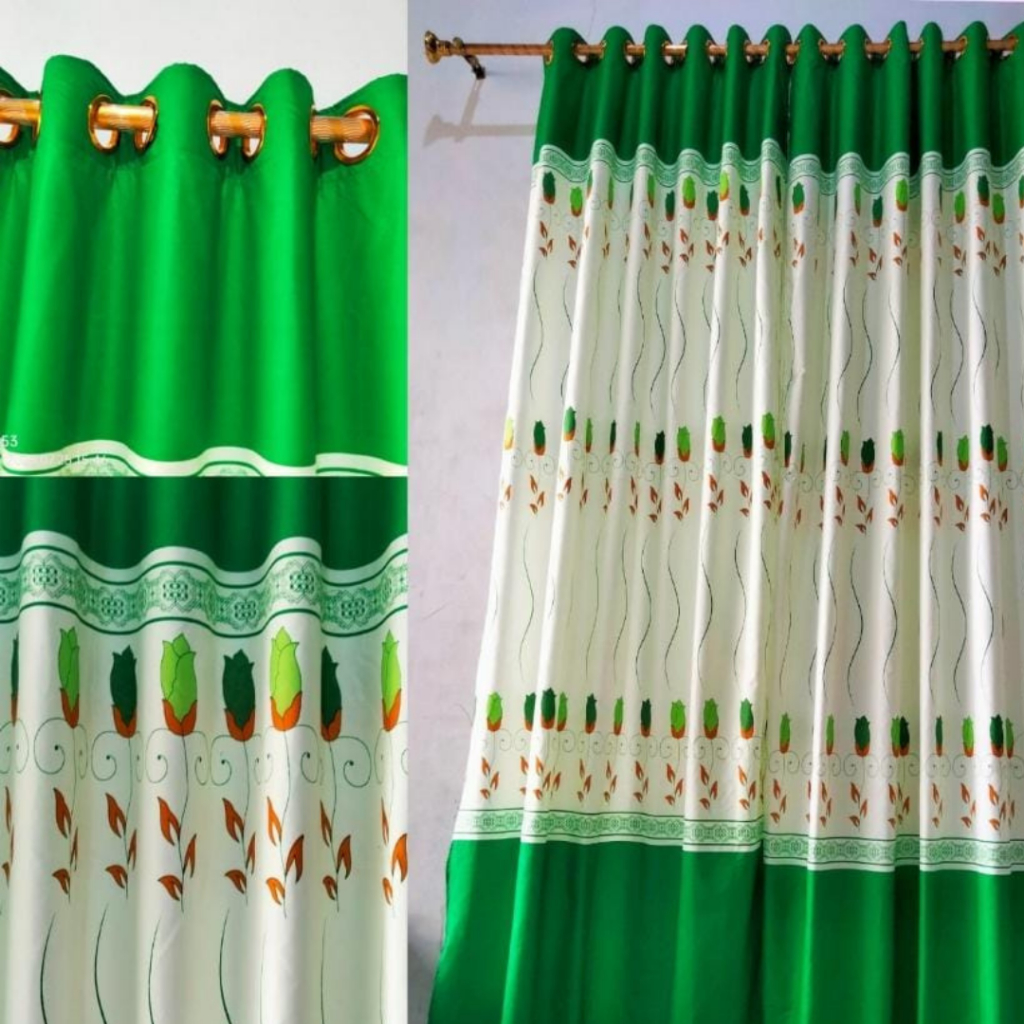 Gorden jendela bunga tulip kain katun disperse