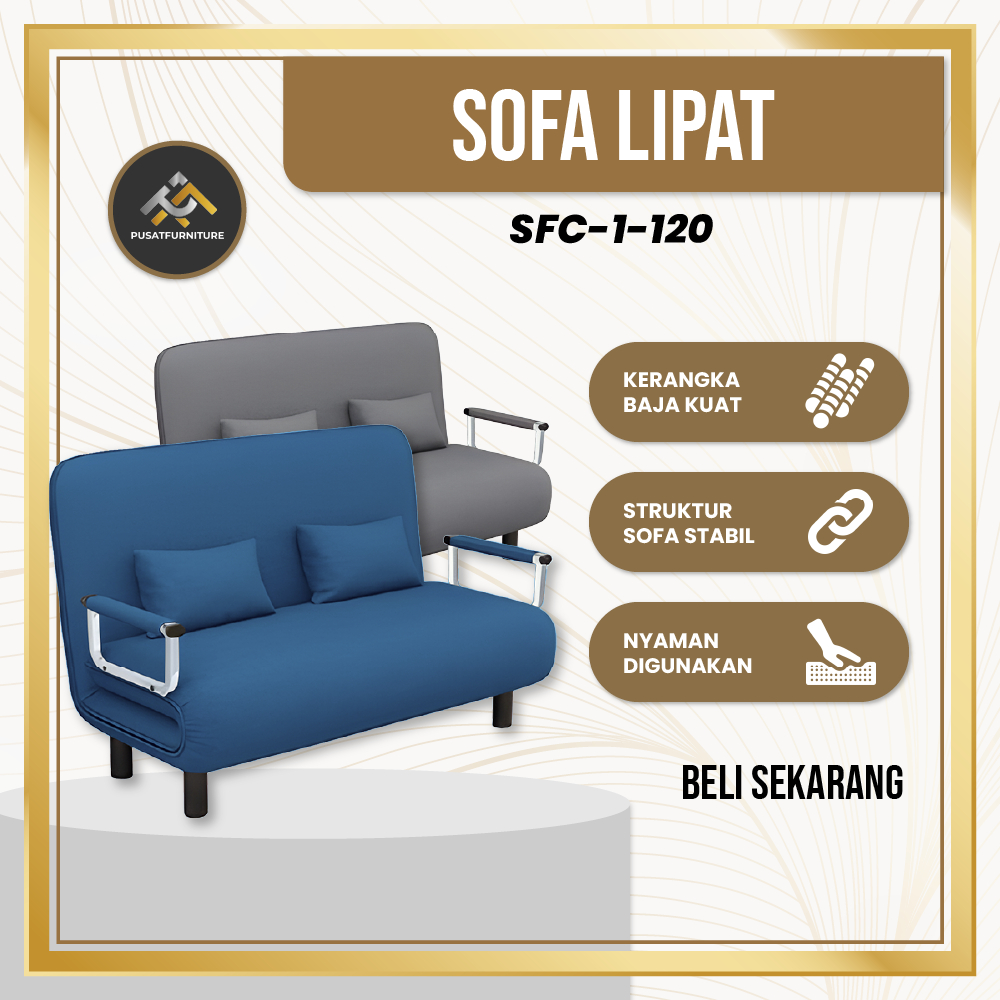 Sofa Lipat Minimalis Size 120CM Sofa Bed Lipat Sofa Malas Lipat Multifungsi