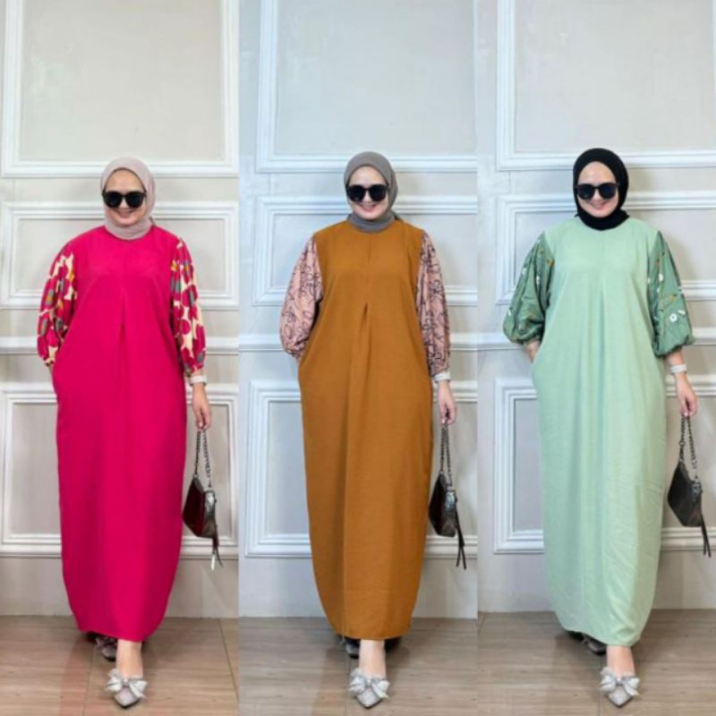 Gamis Busui Polos Motif Gamis Terbaru Gamis Crinkle Airflow Mix Rayon Premium