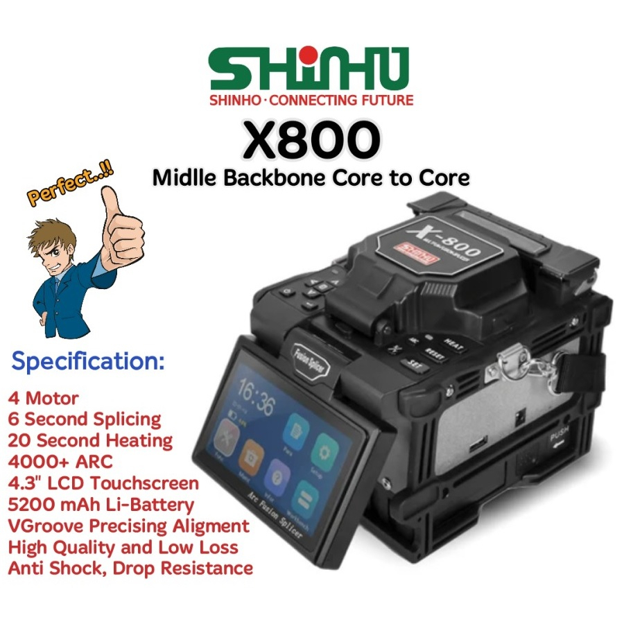 FUSION SPLICER SHINHO X800 /Splicing Alat Sambung Kabel Fiber Optic