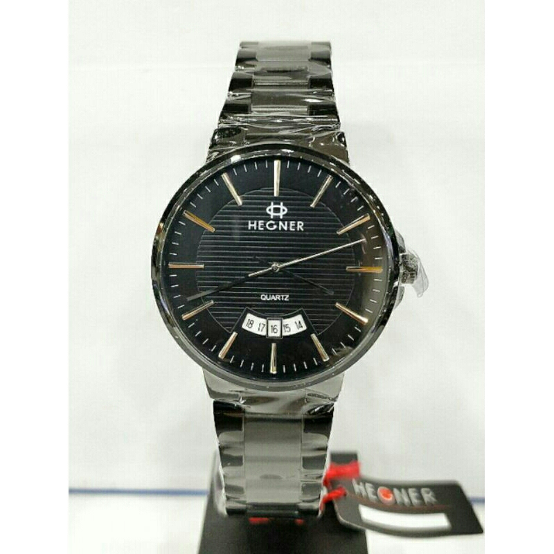 Jam tangan pria HEGNER 5025 black stainless steel