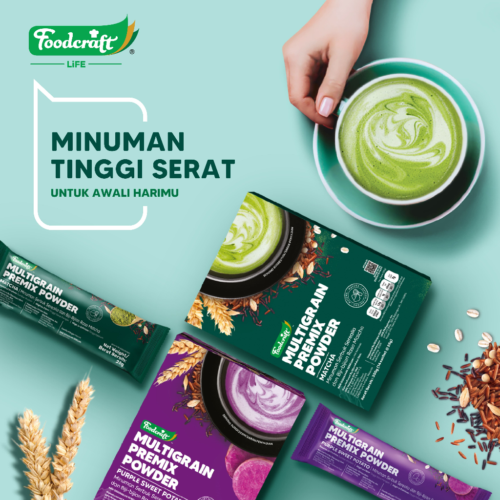 

Foodcraft Multigrain Premix Multigrainmix Powder Breakfast Replacement Minuman Serbuk Sereal dan Biji-Bijian Suplemen Pengganti Makan Sarapan Sumber Protein Rendah Kalori Bebas Kolestrol Tinggi Kalsium dan Serat Fiber Diet