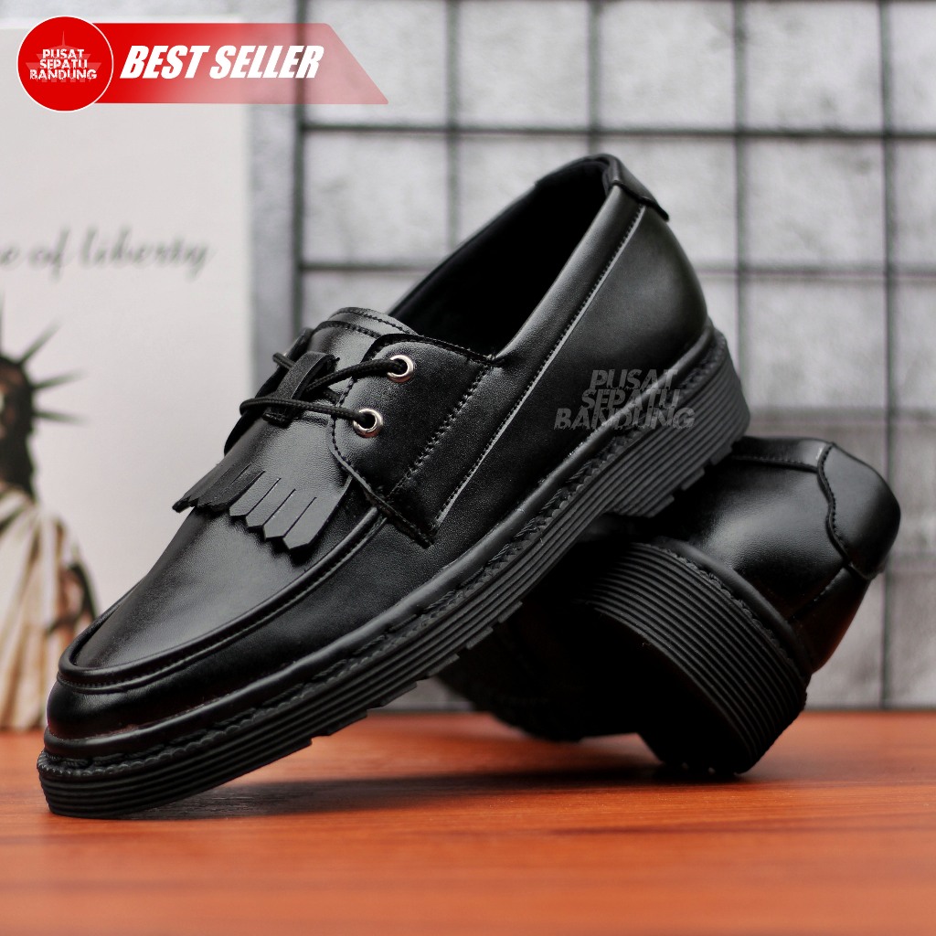PUSAT SEPATU BANDUNG GREGORY - Sepatu Docmart Low Boots Formal Pantofel Kerja Casual Hitam Pria