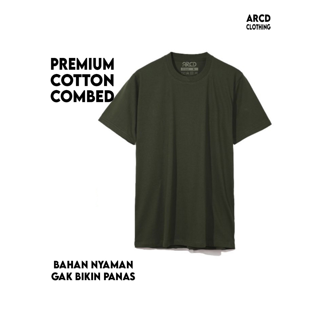 ARCD CLOTHING KAOS HIJAU ARMY POLOS PREMIUM COTTON COMBED