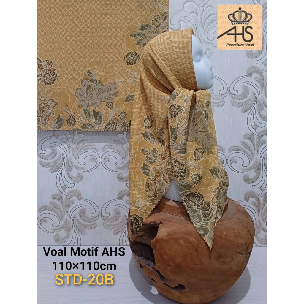 Voal Premium AHS STD1 Hijab Segiempat Seragaman Motif