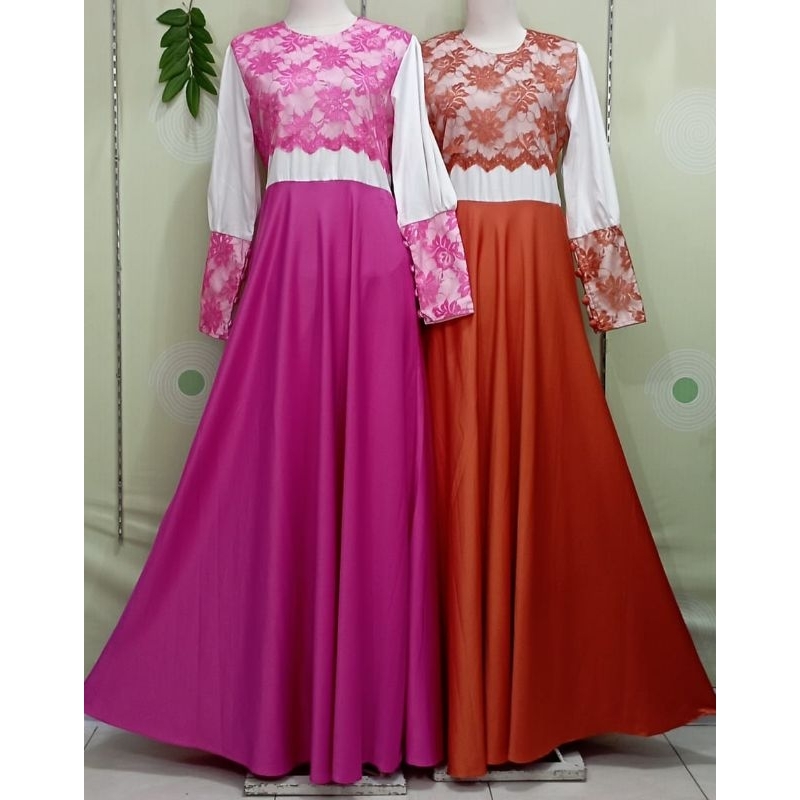 Gamis Remaja Brokat Gamis Gaun Eksklusif Gamis Renda