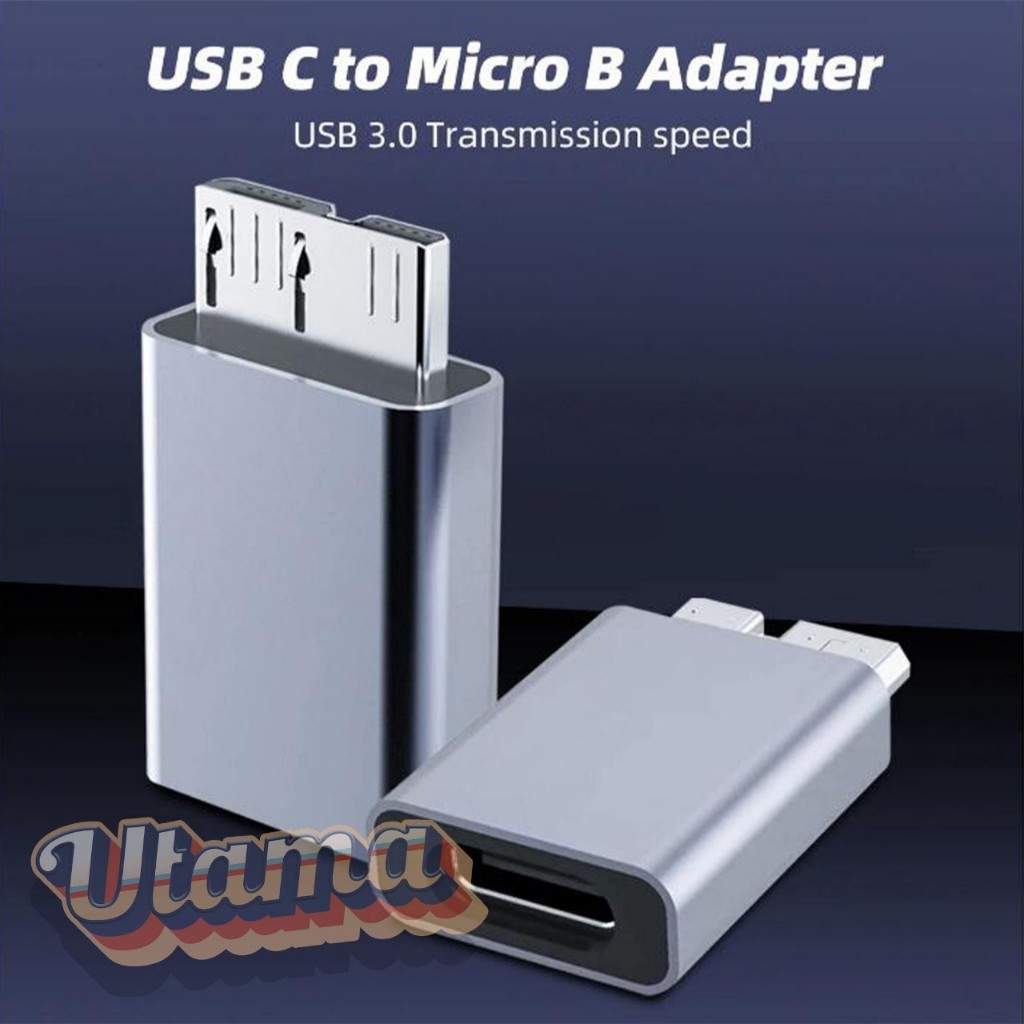 Adapter Type C To Micro B Female Ke Male Konverter Untuk Hard Disk HDD SSD Sata Eksternal Seluler Ko
