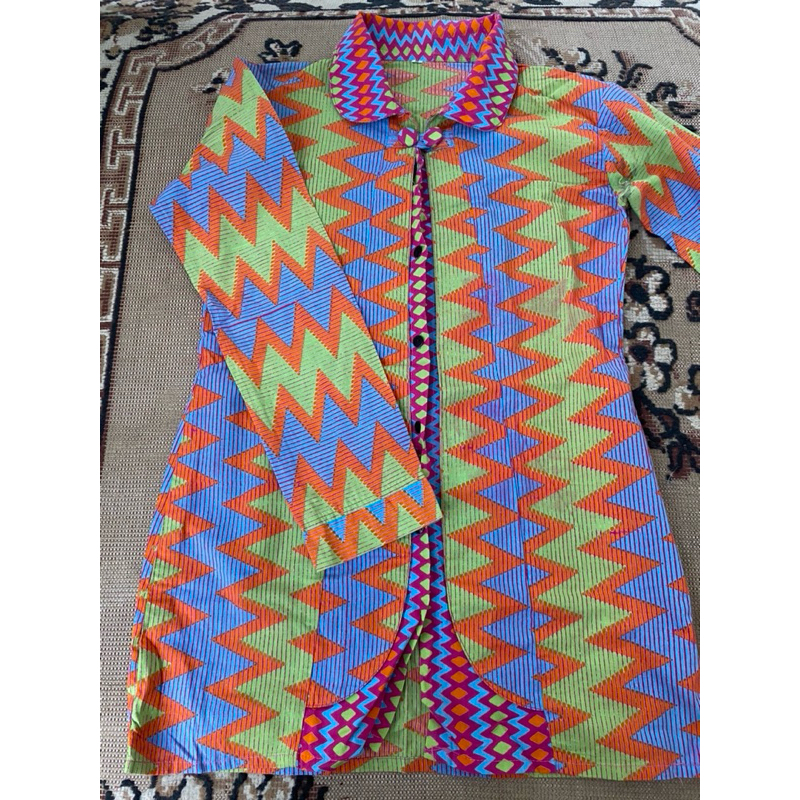 Premium Batik Wanita Lengan Panjang Berkancing Atasan Pakaian Outfit Baju Kebaya Vintage High Qualit