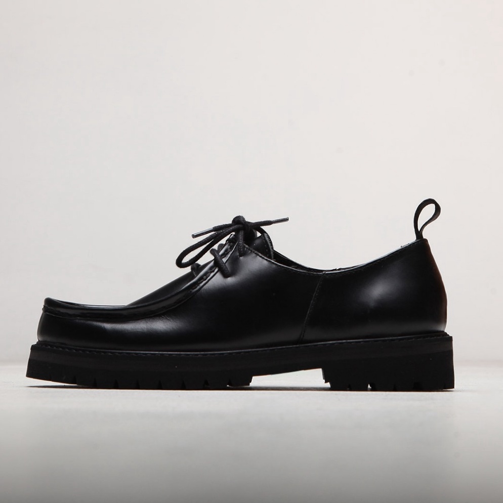 Hot Sell Sepatu Kulit Pria  REMY  Moc Toe Derby Hitam  UTARA Footwear