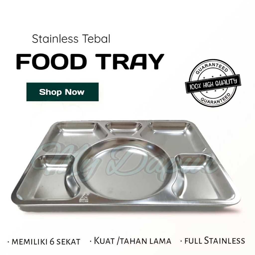 FOOD TRAY STAINLESS TEBAL PIRING SEKAT NAMPAN SEKAT