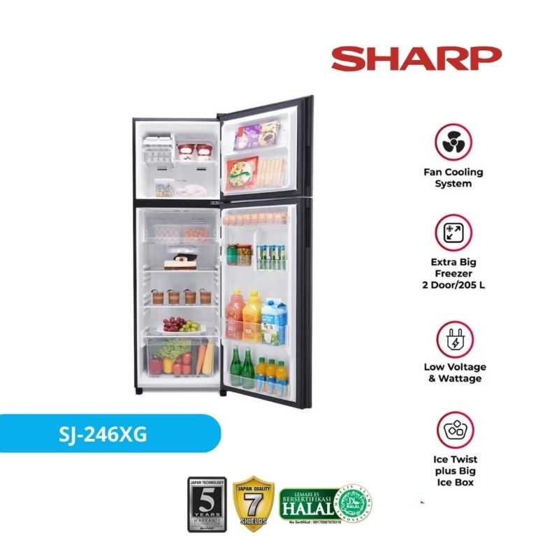 kulkas sharp 2 pintu SJ-246XG-MR