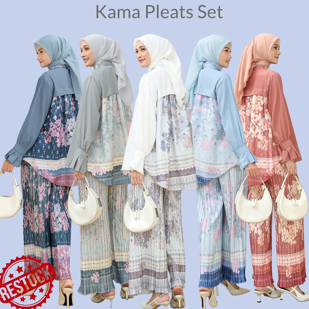 ART C43D NUNA Kama Pleats Set  Setelan wanita Katun motif patern print busui
