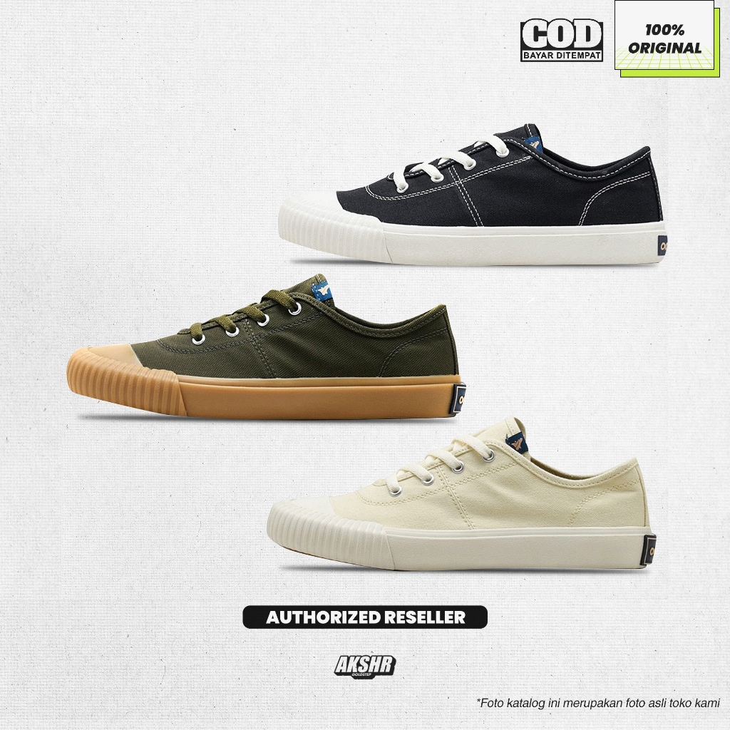 BRODO-Sepatu Brodo Vulcan Low warna Black White/ Olive Gs/Natural white Unisex Pria Wanita Original 