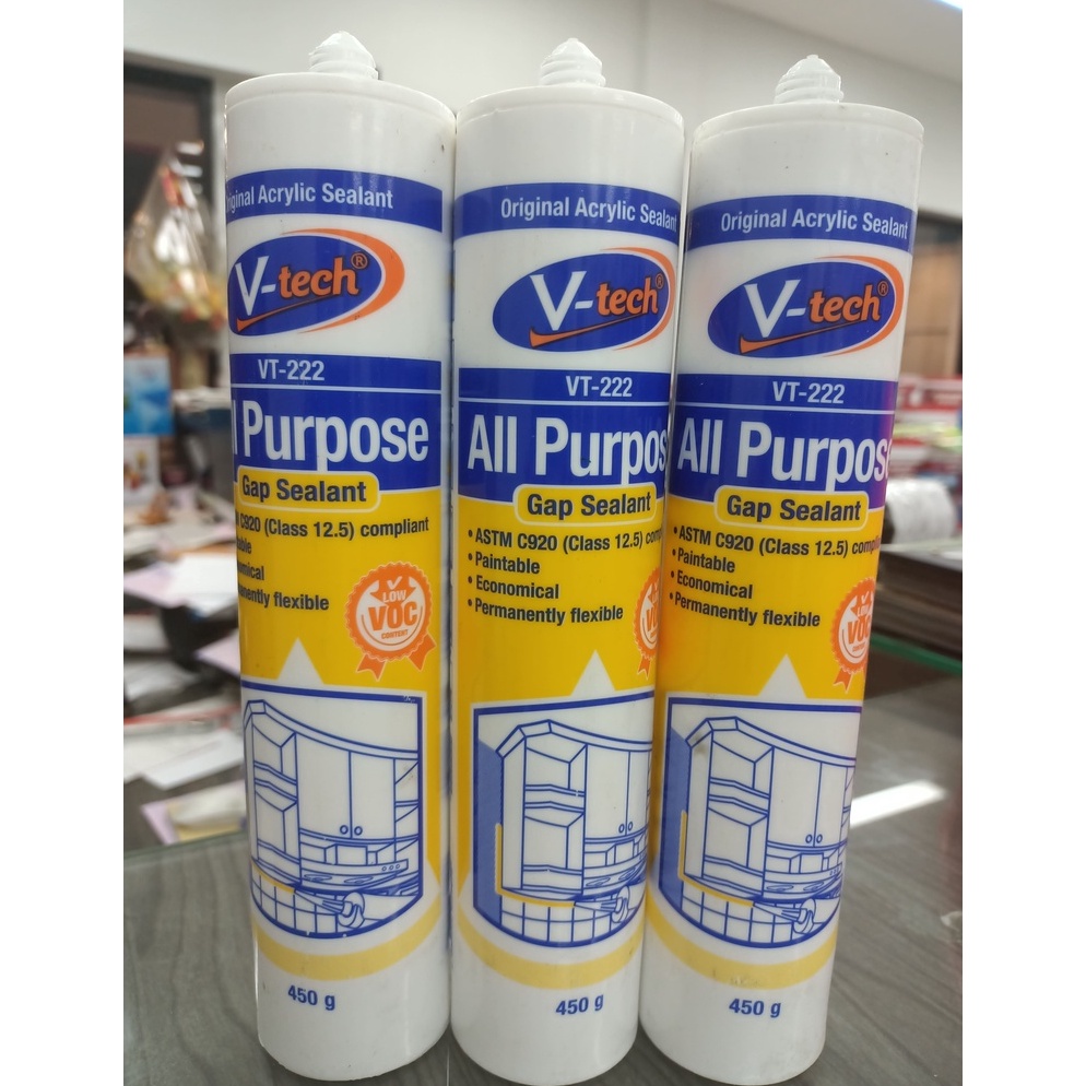 HARGA SPESIAL SELLEYS VT 222 ACRYLIC SEALANT 45GRAM Lem Kaca sealent Silicone Clear Bening Putih Hit