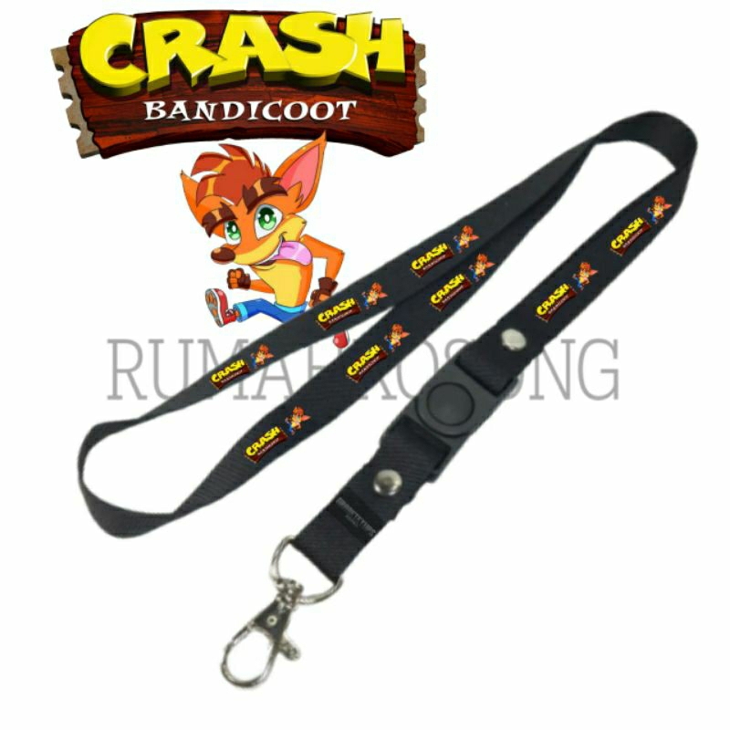 

LANYARD CRASH BANDICOOT / TALI LANYARD GANTUNGAN HANDPHONE HOLDER NAME TAG KARTU NAMA ID CARD / LANYARD POLOS / LANYARD HITAM BESTSELLER