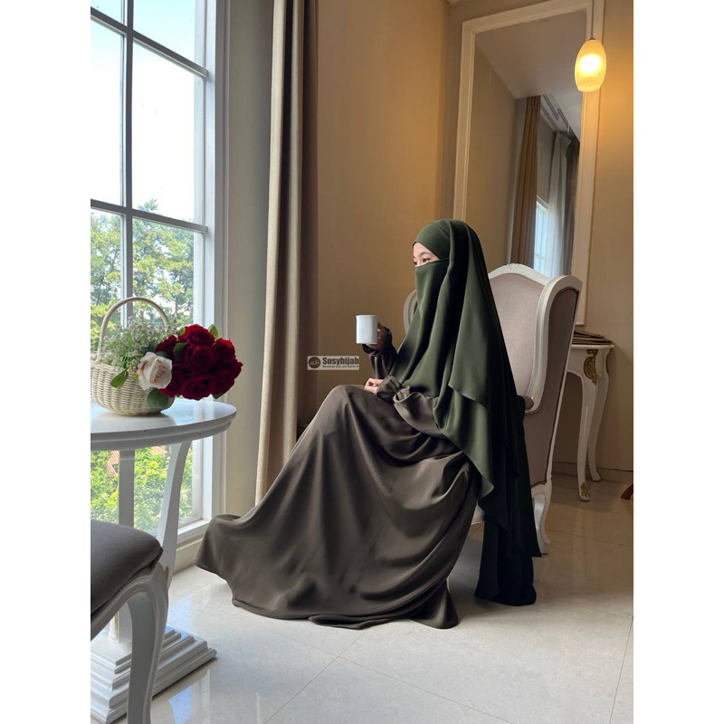 RAYHANA SET | Gamis & FK | Bahan Mazen & Fursan silk arab| Susyhijab