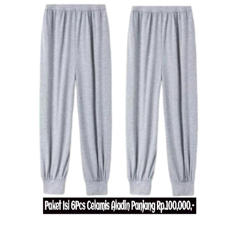 Celana Panjang Celamis Aladin Bahan Rayon Katun Isi 6pcs Ukuran Jumbo