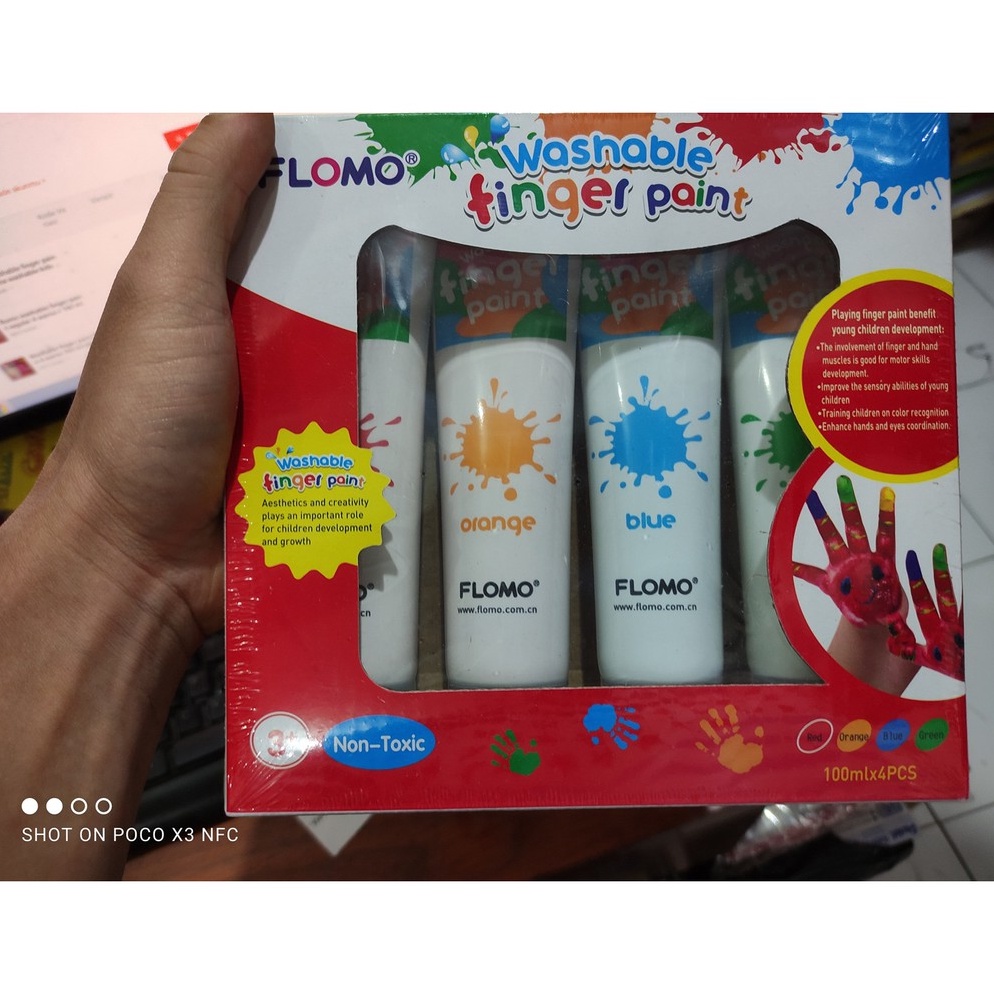 

Diskon flomo washable finger paint regular 4 warna x 1 ml 81