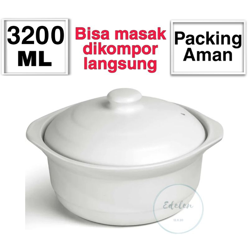 Panci Keramik Masak Obat Herbal 3200 ML Homeline Panci TanahLiat Sy-10