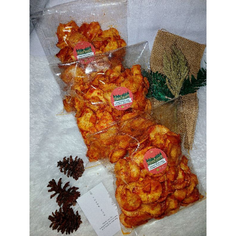 

KERIPIK SANJAI RIZQIA (PEDAS MANIS) KHAS PADANG UKURAN 1Kg