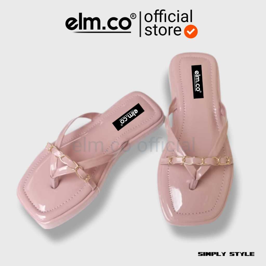 elm.co Sandal wanita teplek flatform jelly sendal kekinian keren viral ec04 ec05