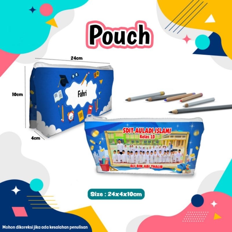 

tempat pensil custom & pouch custom,tambah gambar + fhoto +logo dan tulisan berkualitas dua sisi