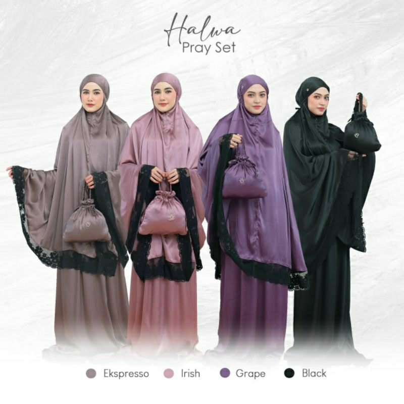 Halwa Pray Set by Amily Hijab (Mukena lebaran Idul Fitri) bahan Silk