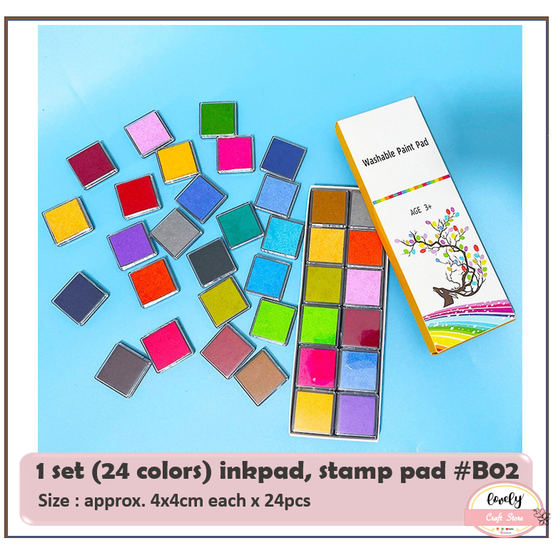 

LovelyCraftStore | 24pcs / set (24colors / set) inkpad stamp pad 4x4cm for journal scrapbooking 24 inkpad set