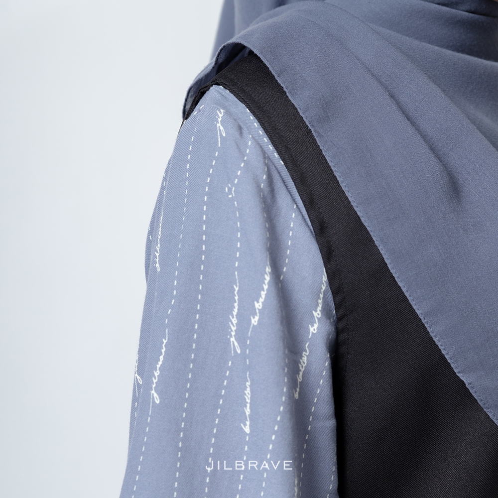 JILBRAVE Maggie Overall Gamis Casual Lebaran Inner Rayon Motif Monogram Premium Raya Collection-5