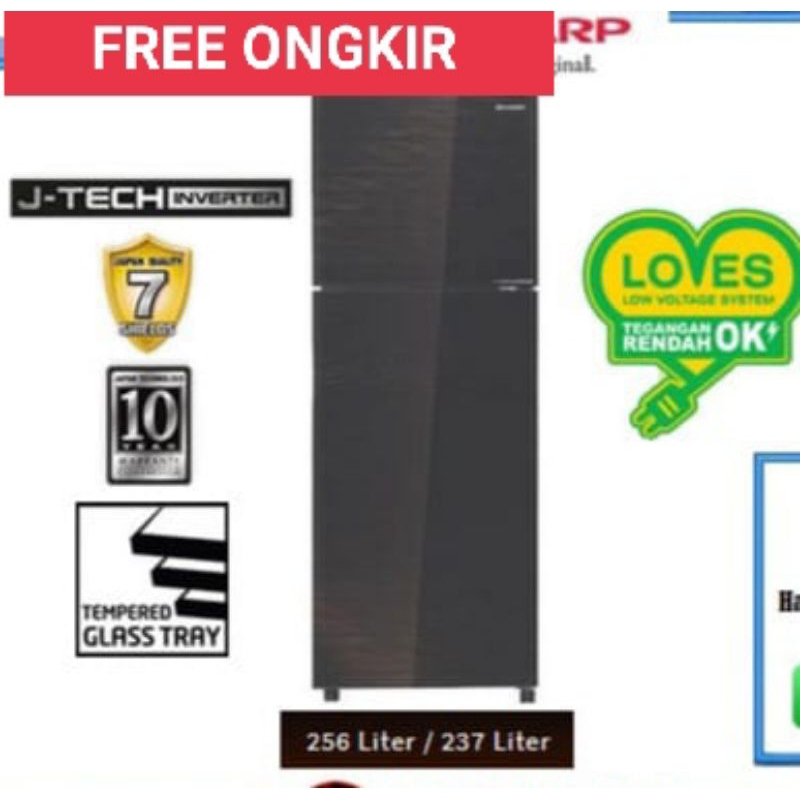 KULKAS 2 PINTU SHARP SJ 326 XI SJ326XI J-TECH INVERTER