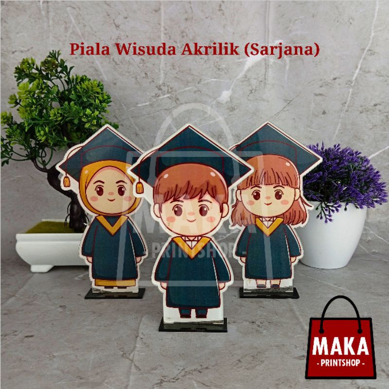 Piala Wisuda Akrilik (Sarjana) Akrilik Saja - Piala Wisuda - Plakat Akrilik Wisuda - Plakat Akrilik - Plakat Wisuda - Plakat Sekolah