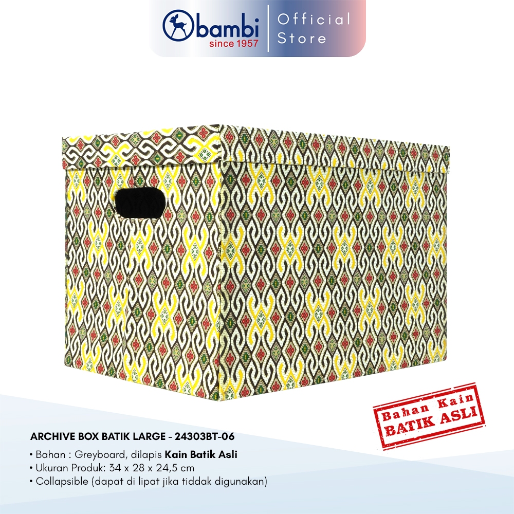 

Bambi Storage Box Edisi Premium Kain Batik Asli Cap Solo Large Size Original