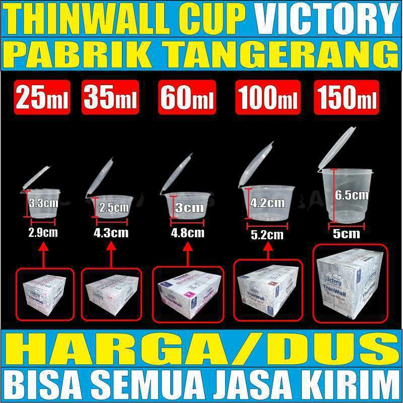 Thinwall Cup 25ml 35ml 60ml 100ml 150ml Per Dus Bulat Cup Sambel n Cup Puding Plastik Js Krm