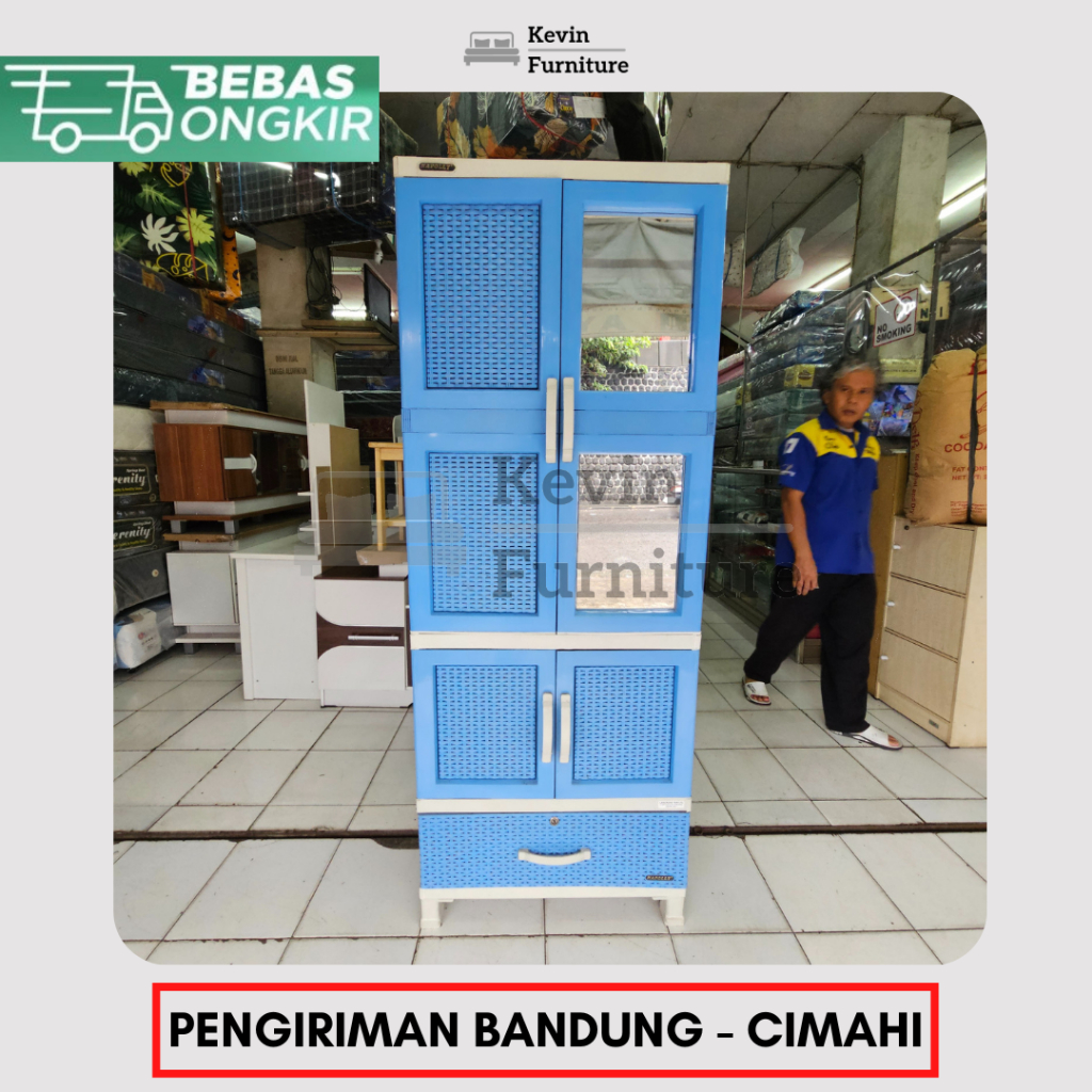 NAPOLLY Lemari Plastik 2 Pintu Biru