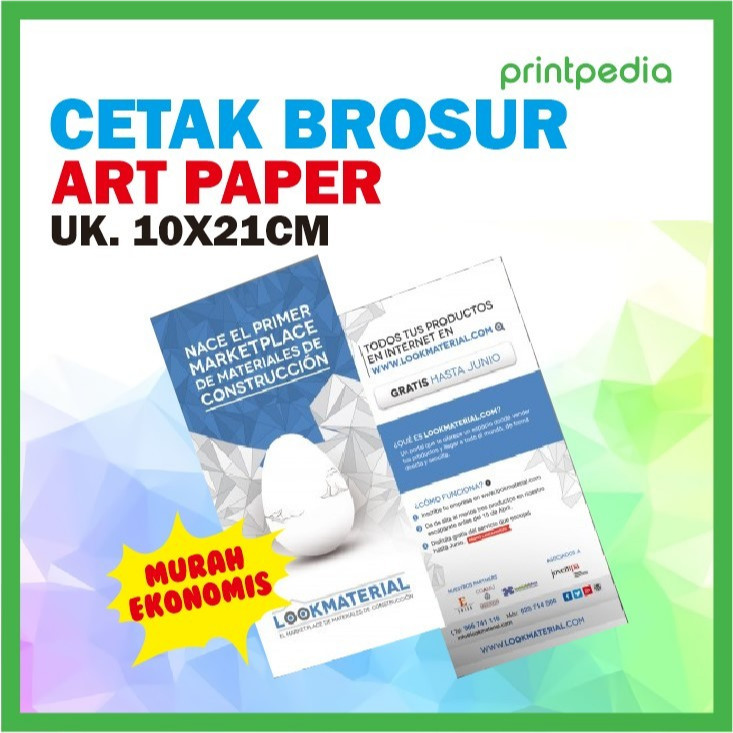 

Cetak Brosur Murah Ekonomis uk. 10 x 21 Bahan Art Paper / Print Brosur Custom