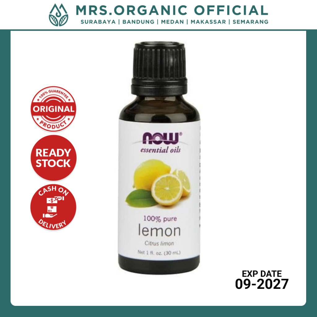 NOW Essential Oil Lemon 30ml - Essentials Esential Oils Aromatherapy Ruangan Diffuser Flu and Cough
