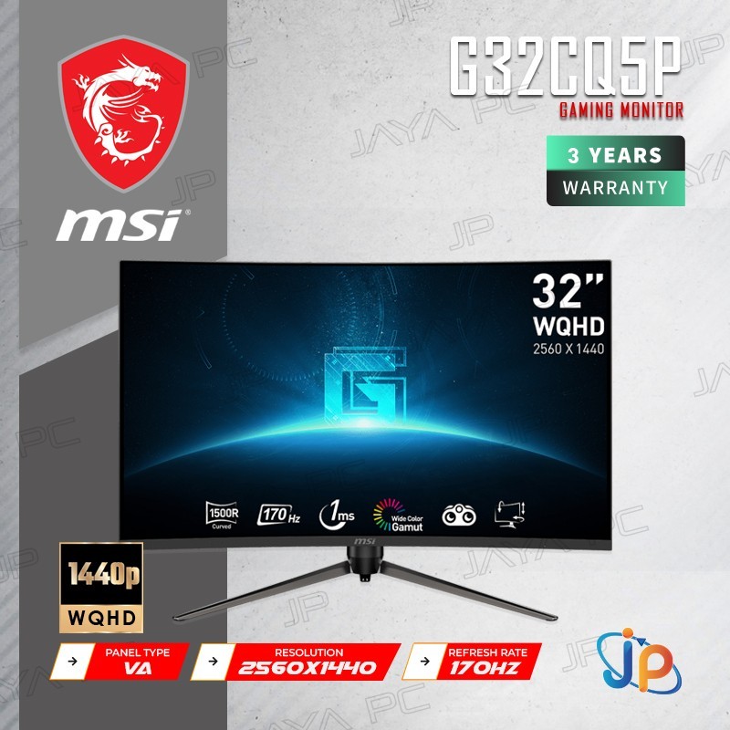 Monitor MSI LED Gaming G32CQ5P - Curved WQHD 32" Inch