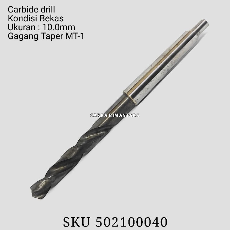 Carbide drill 10mm mata bor Taper 10 mm untuk besi baja 10.0mm bekas