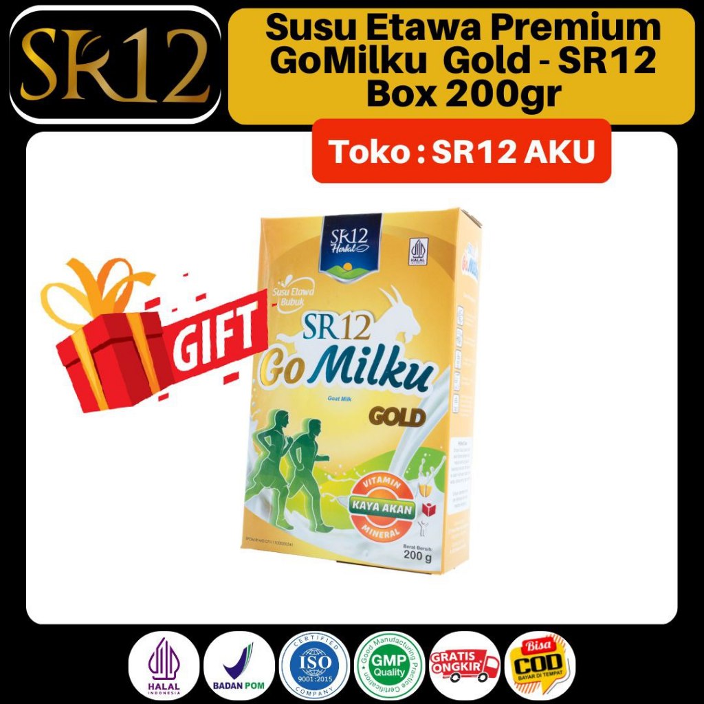 

SR12 GOMILKU GOLD 200gr SUSU KAMBING ETAWA PREMIUM KANDUNGAN JAHE BAWANG PUTIH KALSIUM SALMON DAUN KELOR EKSTRAK IKAN GABUS DISTRIBUTOR SR12 HERBAL SKINCARE HALAL BPOM READY