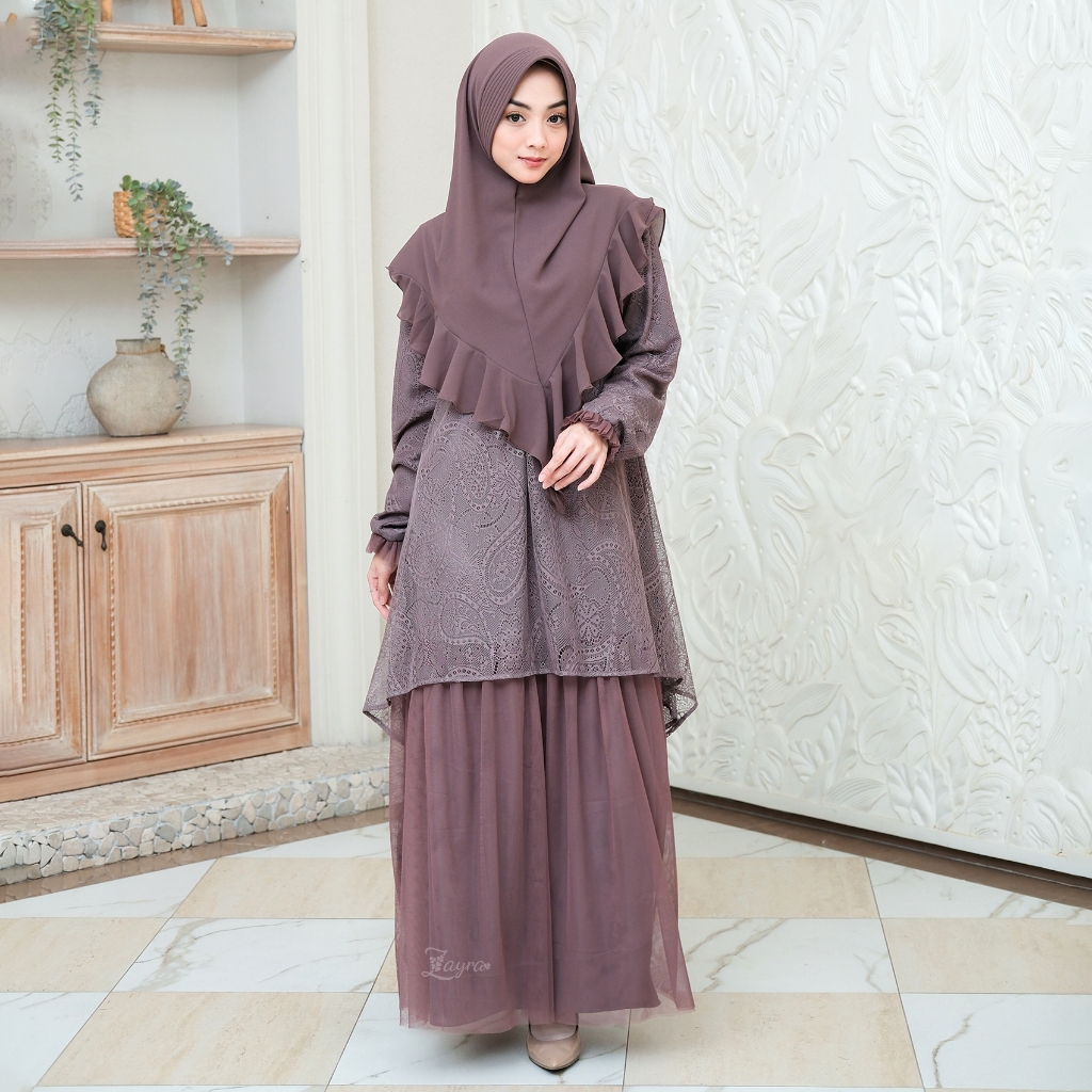 Zayra Hijab | Gamis Dewasa Kalila Family Set-Sienna