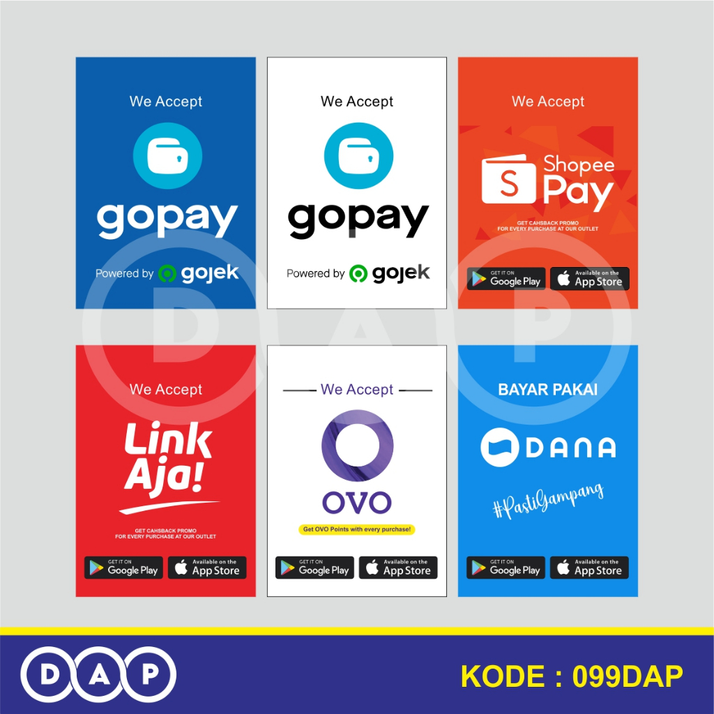 

099A - STIKER E-WALLET BIG - 20 X 30 CM - VYNIL - TERBAIK