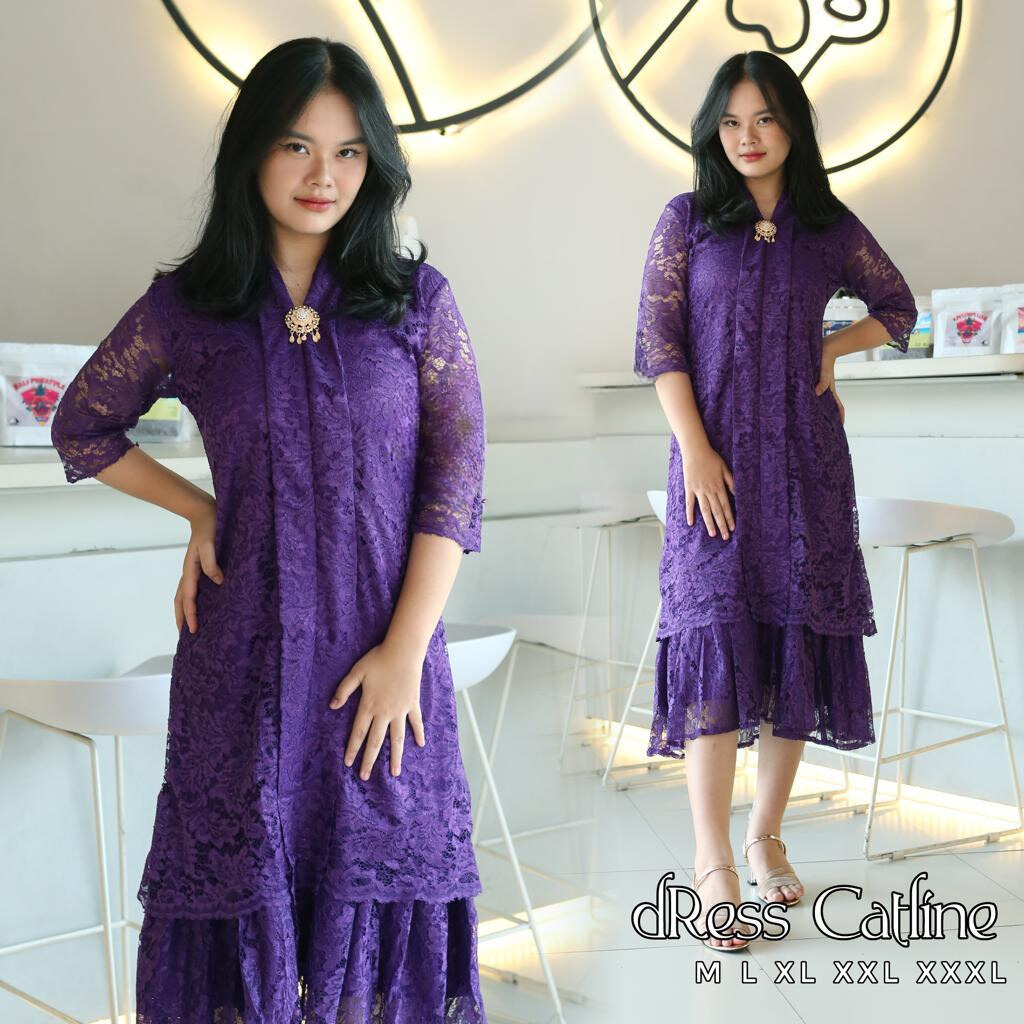 Drees Natal Brokat Floy Full Furing / Baju Natal dan Pesta