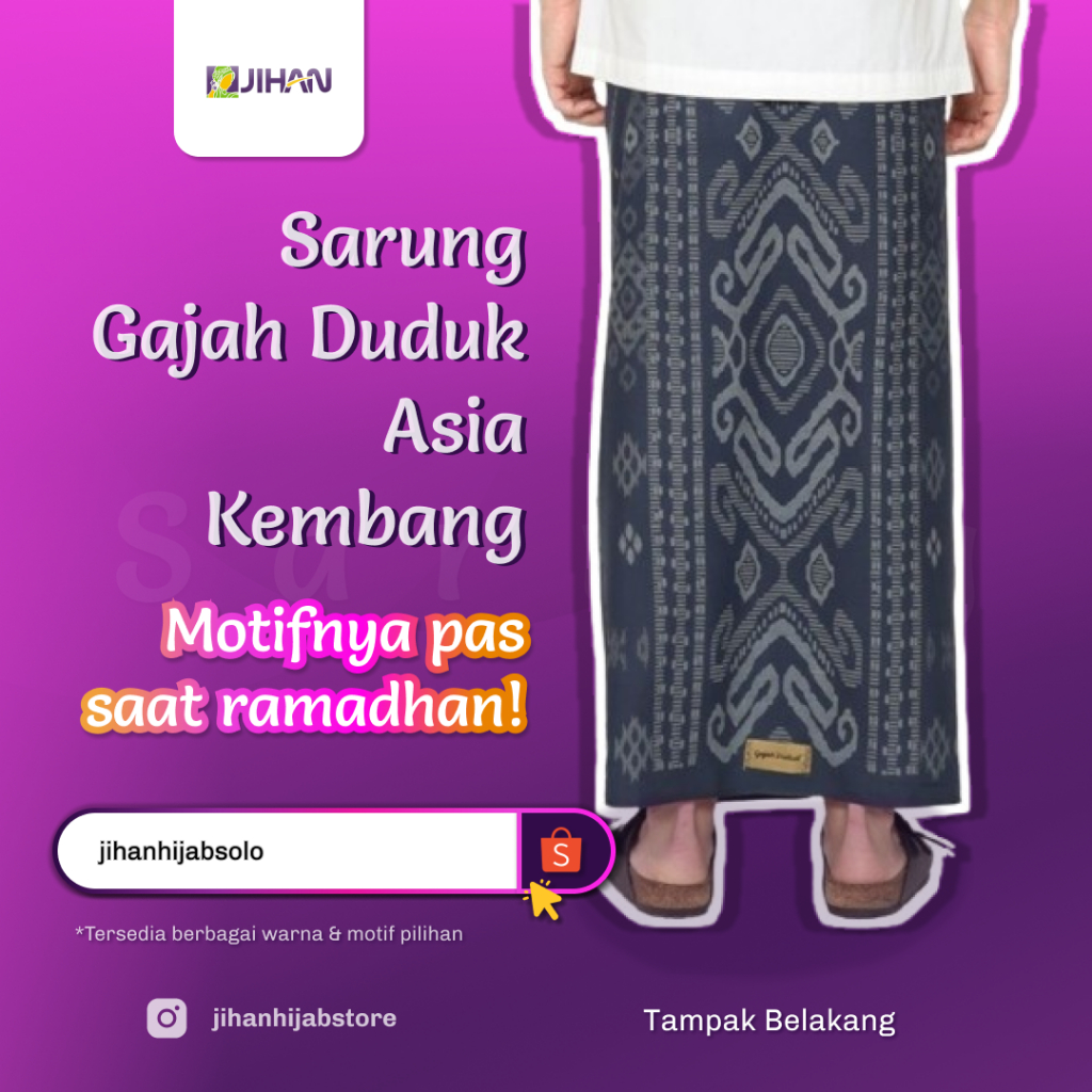 SARUNG GAJAH DUDUK ASIA KEMBANG / SARUNG DEWASA GAJAH DUDUK