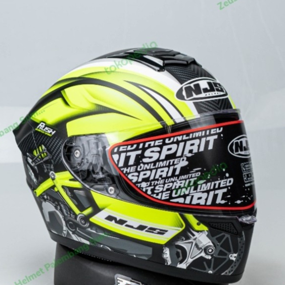 HELM MOTOR NJS ZX-1 RUSH BLACK YELLOW FULLFACE SNI H/K DOFF MATT ORI
