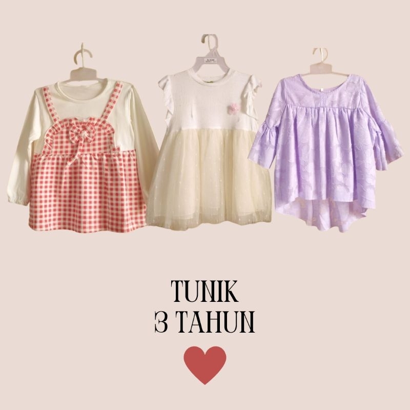 Tunik Atasan Baju Fashion Anak Perempuan 3 Tahun Lucu Cantik