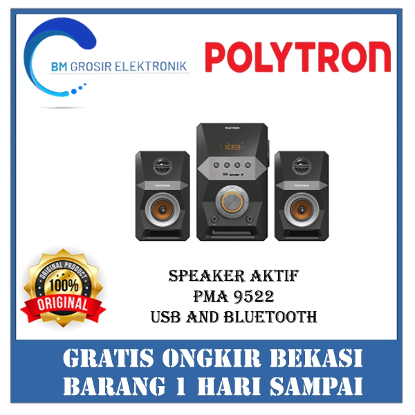 POLYTRON SPEAKER AKTIF PMA 9522 USB AND BLUETOOTH ORIGINAL BRAND