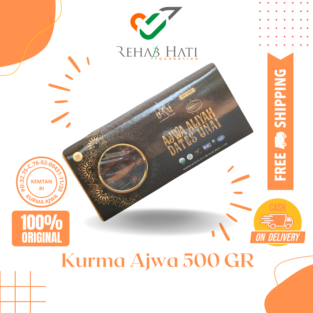 

Kurma Ajwa Aliyah Unai Organic Grade Premium 500 Gram