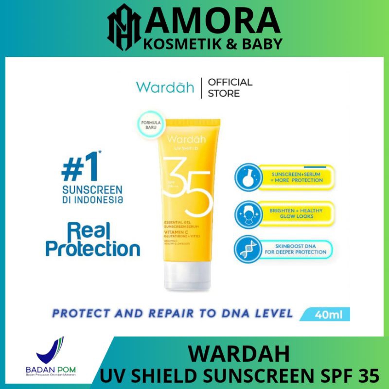 WARDAH UV Shield Essential Sunscreen Gel SFF 35 PA++++ 40ml