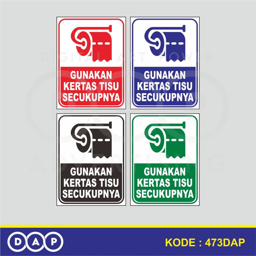 

473 - STIKER GUNAKAN KERTAS TISU SECUKUPNYA - 15 X 20 CM - VINYL - TERBAIK